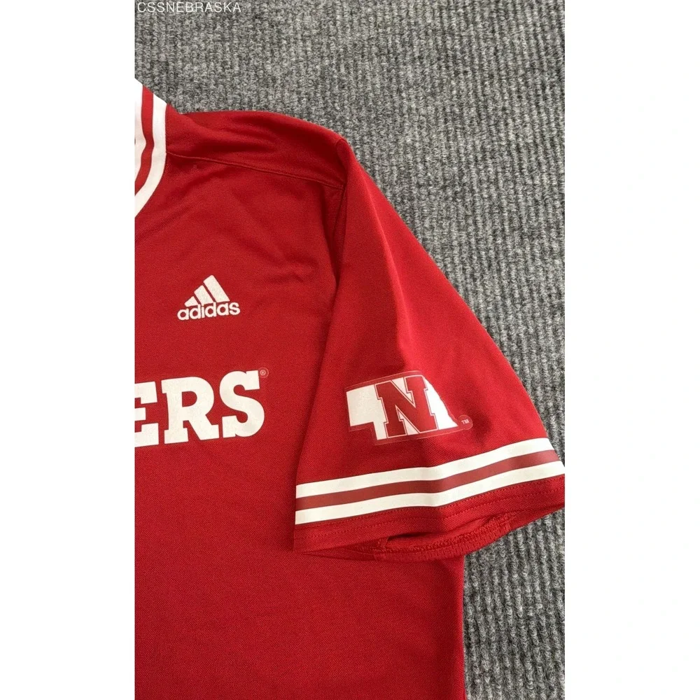 adidas Men's Nebraska Huskers Jersey Red NCAA Football Big 10 Primegreen Sz M